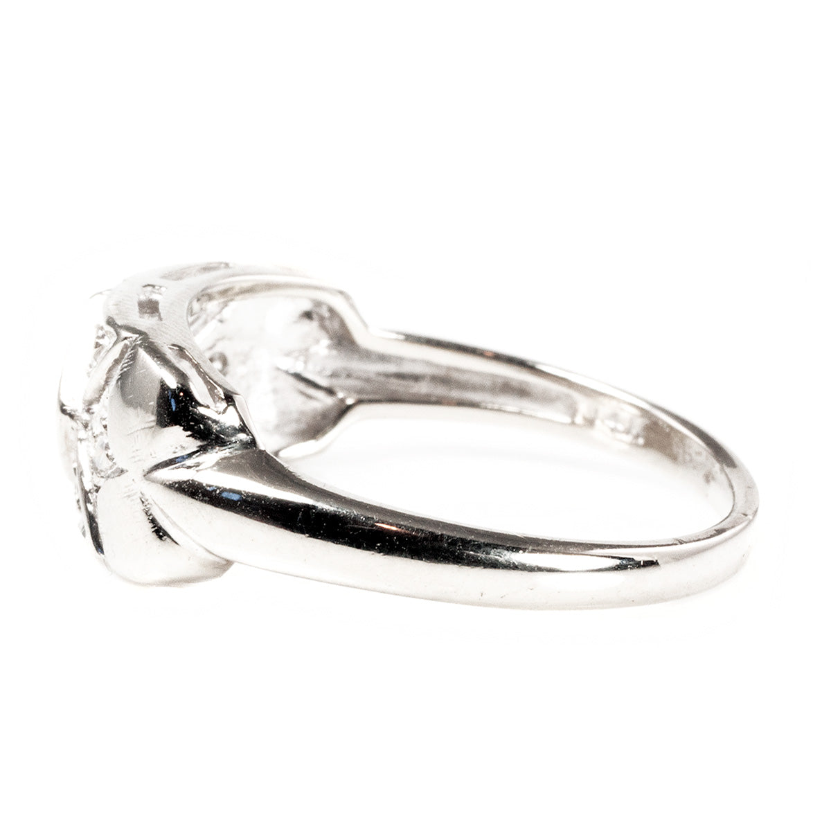 Vintage 14 k White Gold Diamond Ring
