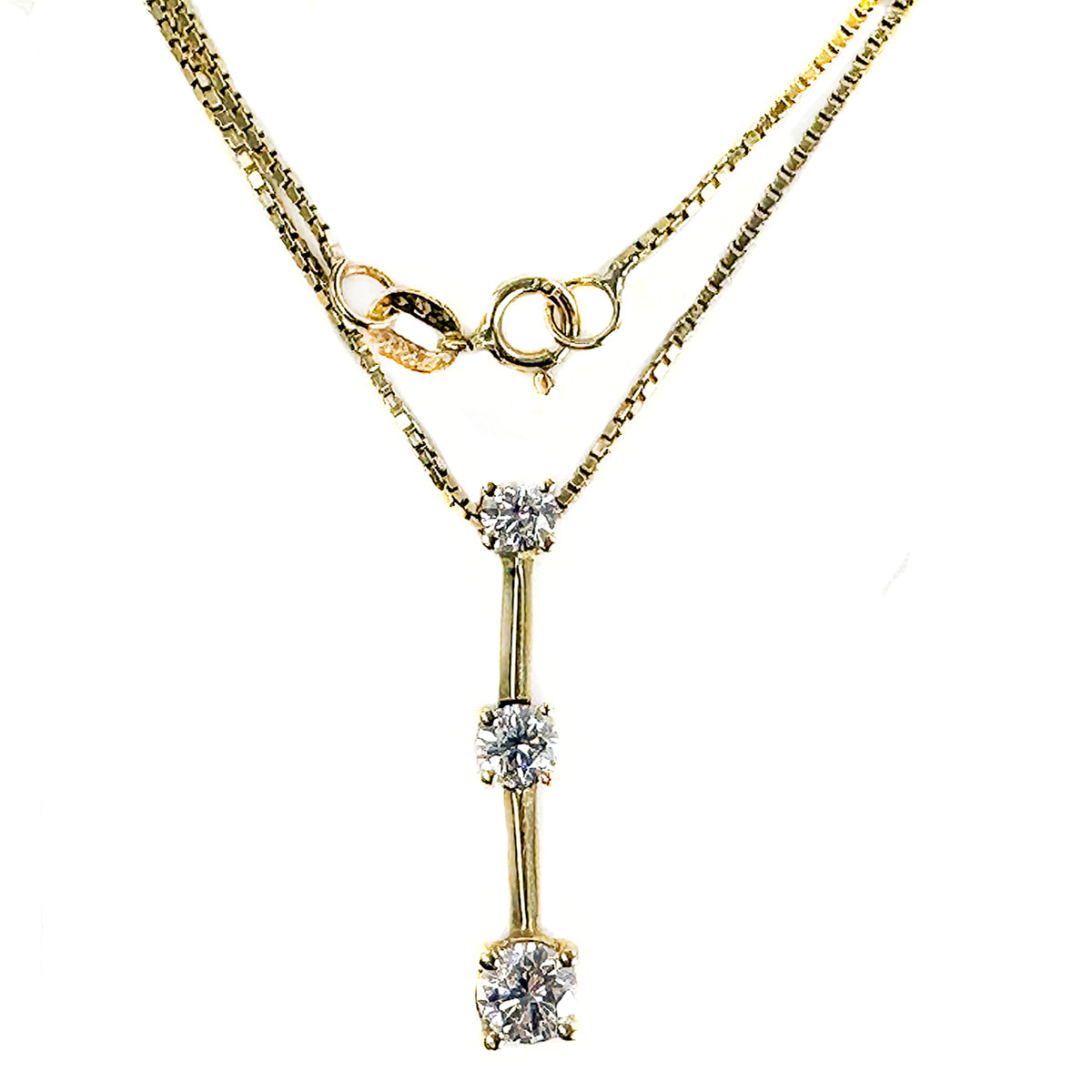 14 k Gold & Diamond Drop Necklace