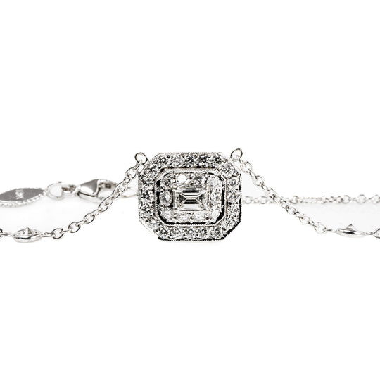 18 k White Gold Diamond Necklace