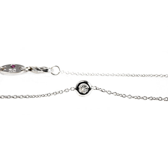 18 k White Gold Diamond Station Necklace