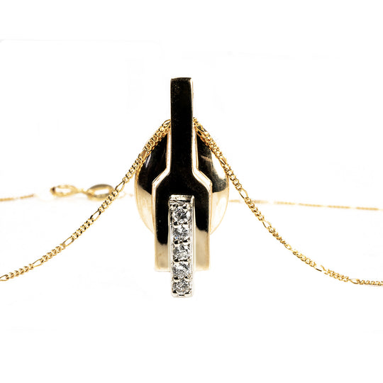 14 k Gold Art Nouveau Diamond Necklace