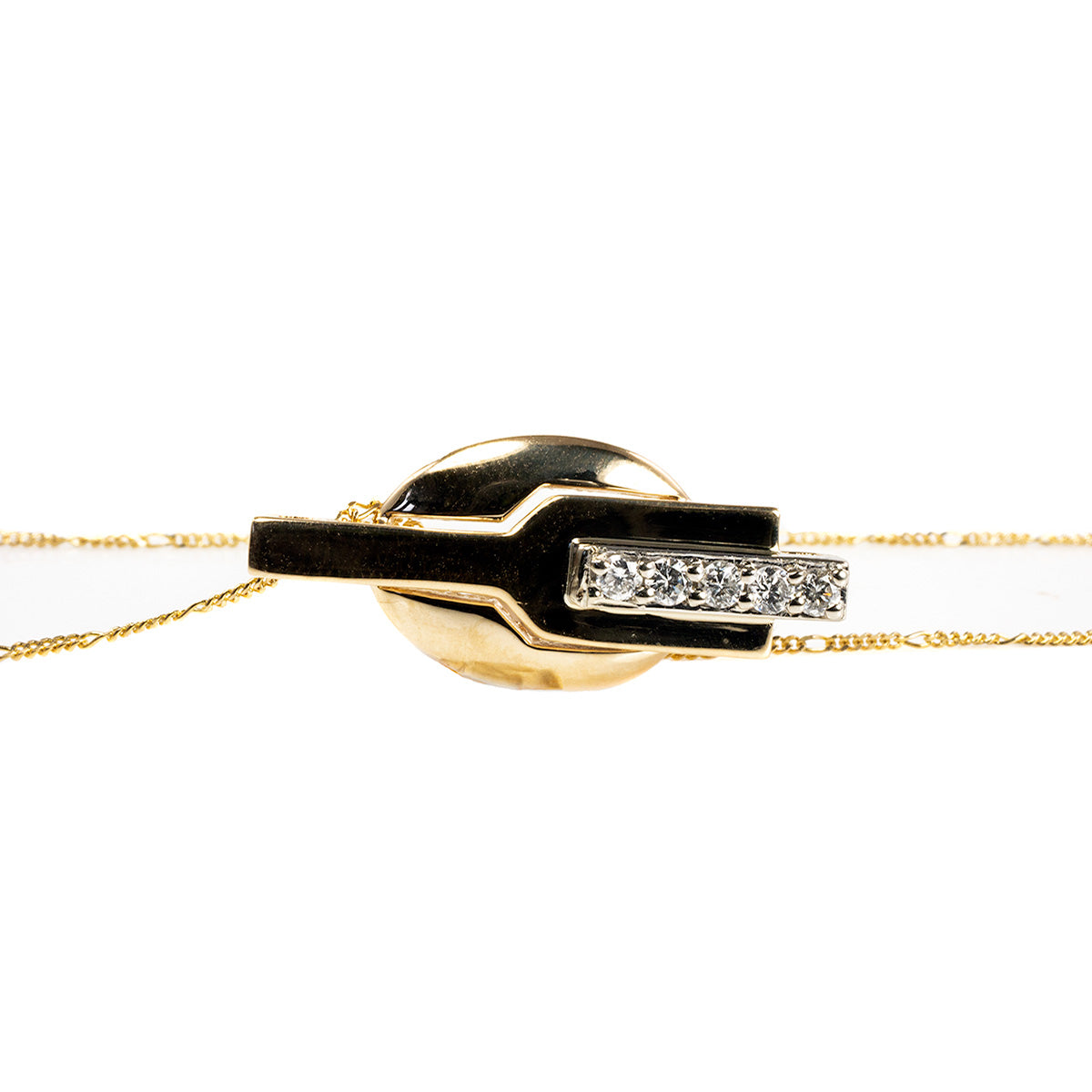 14 k Gold Art Nouveau Diamond Necklace