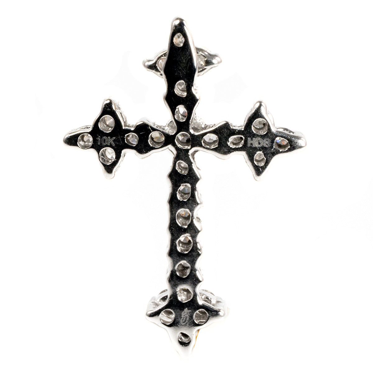 10 k White Gold Diamond Cross Pendant