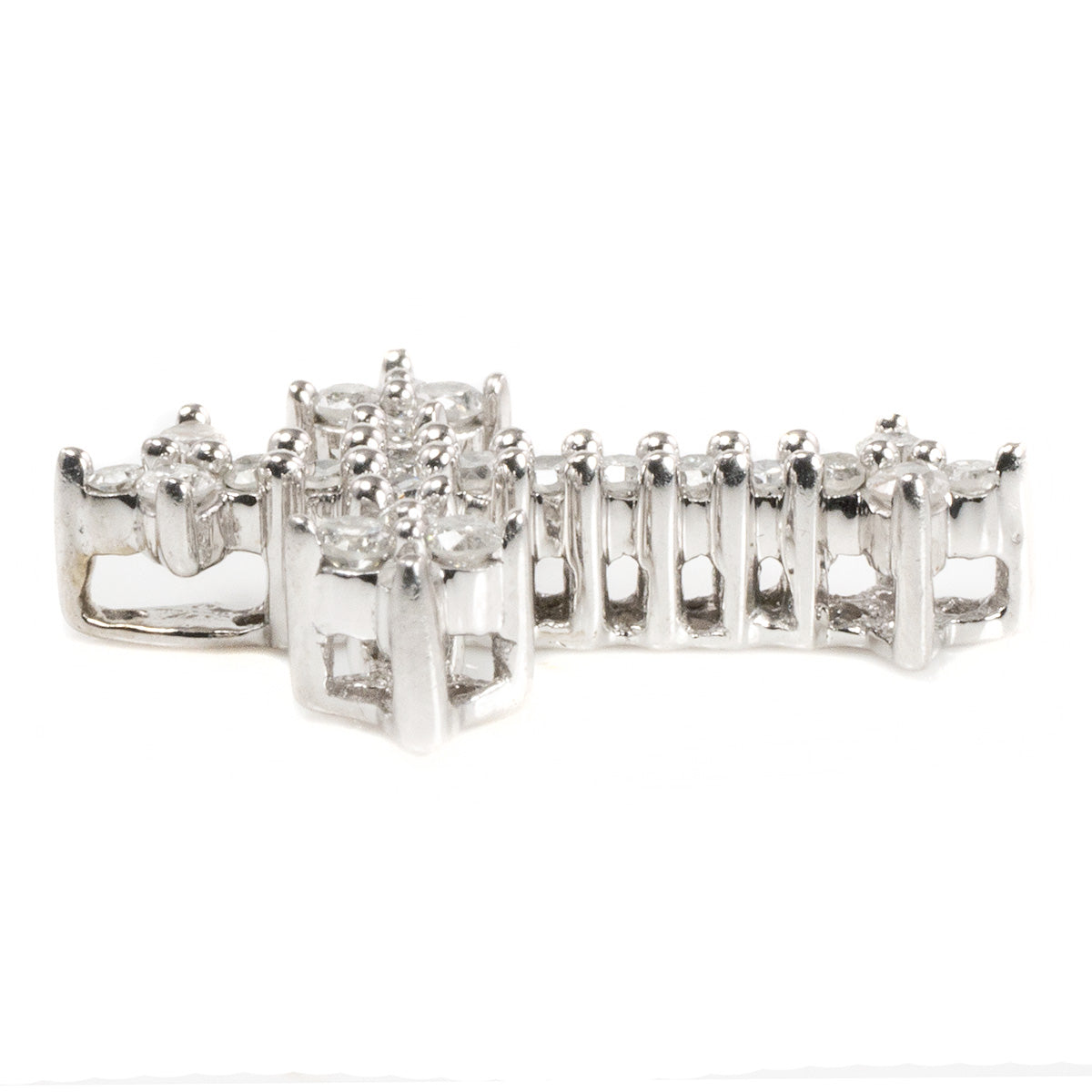 10 k White Gold Diamond Cross Pendant