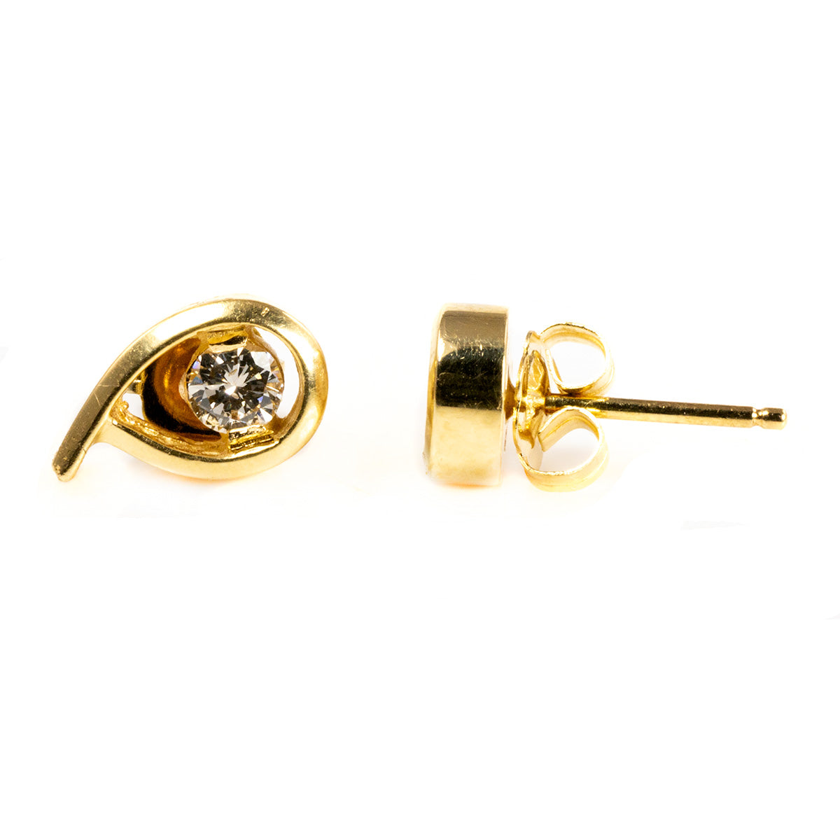 14 k Gold Diamond Earrings