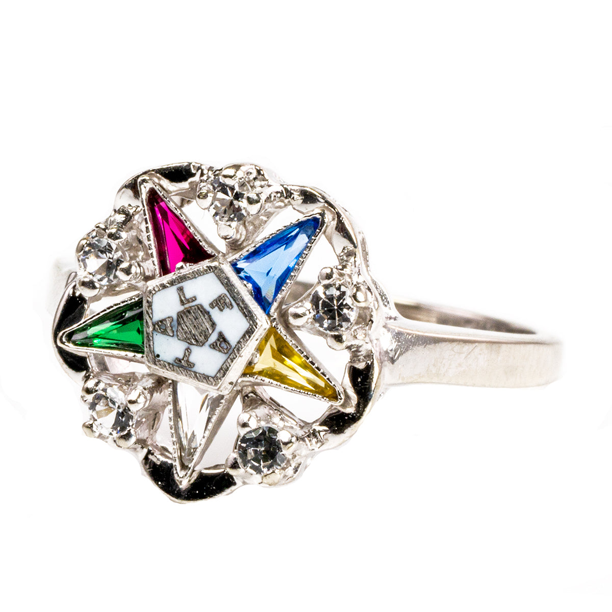 10 k White Gold Eastern Star Ring