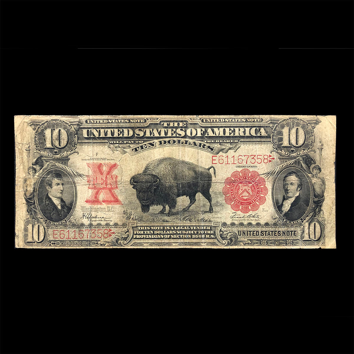 Fr.122 1901 $10 Legal Tender Bison (VG / F)