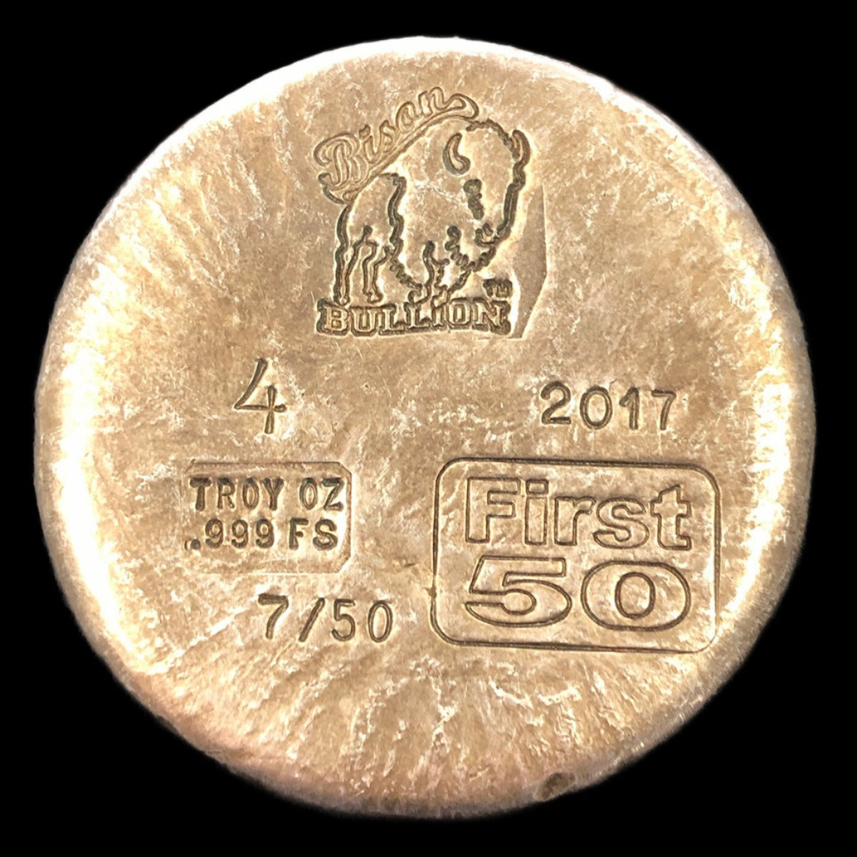 2017 Bison Bullion 4 oz Silver Round