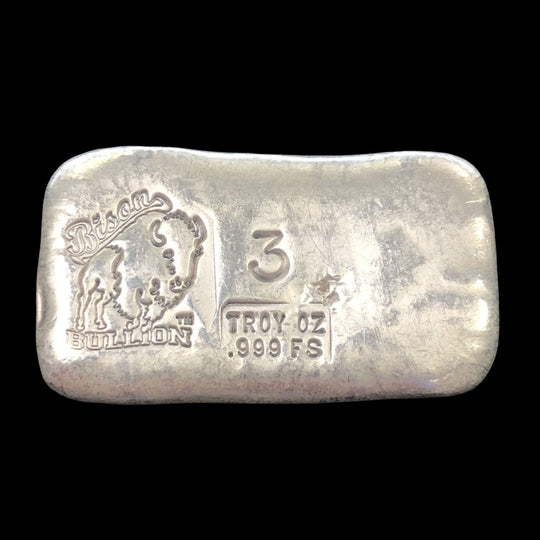 Bison Bullion 3 oz Silver Bar (Secondary)
