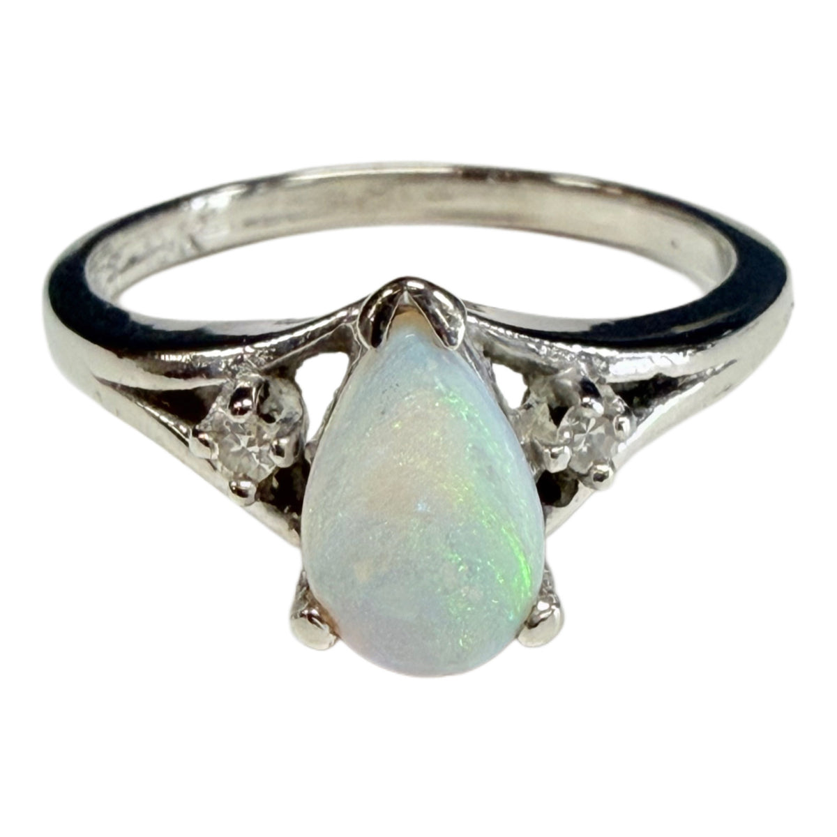 10k Gold Opal & Diamond Ring