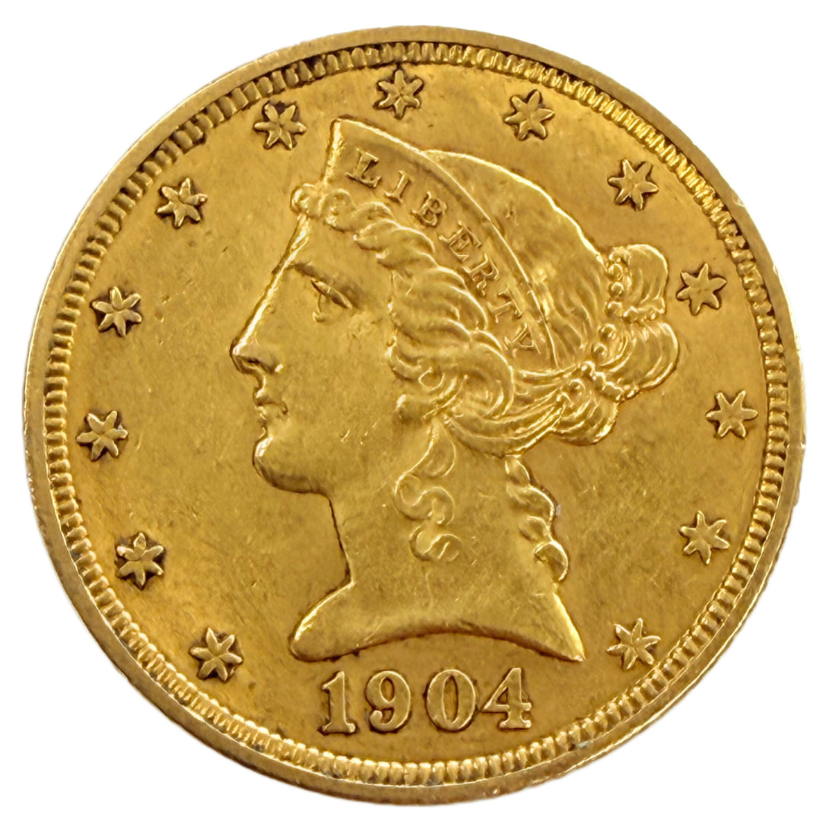 1904 $5 Liberty Gold Half Eagle (XF / AU)