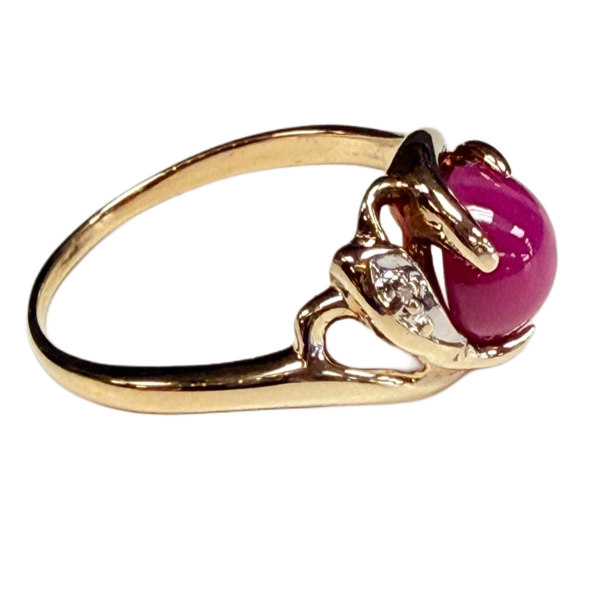 10k Gold & Pink Star Sapphire Ring