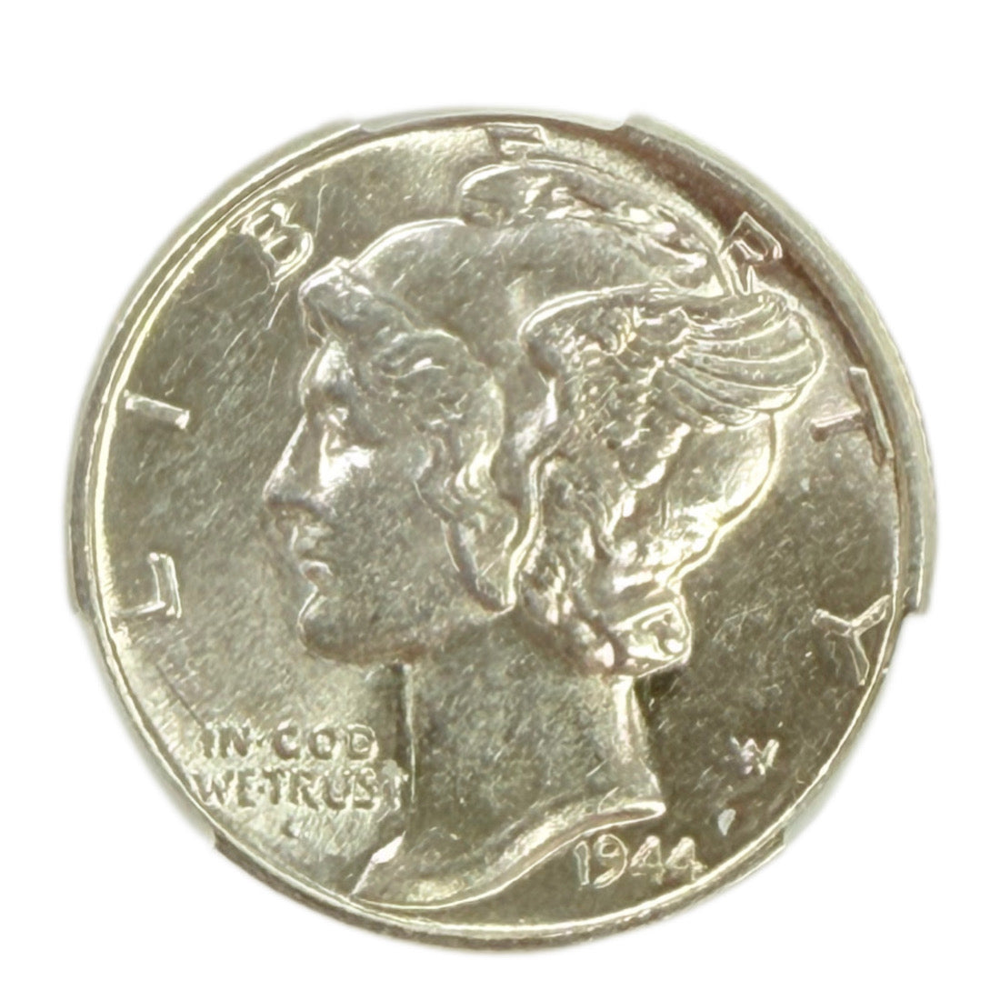 1944 Mercury Head Dime CAC AU58