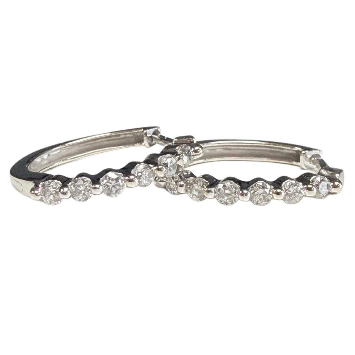 14k Diamond Hoop Earrings