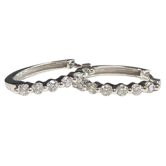 14k Diamond Hoop Earrings