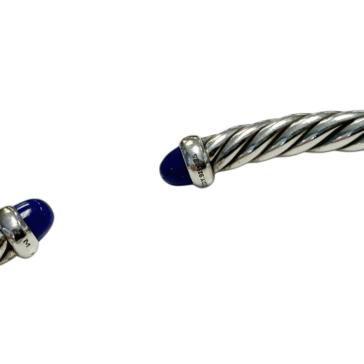 David Yurman Silver & 18k Gold Classic Cable Bracelet with Lapis Lazuli