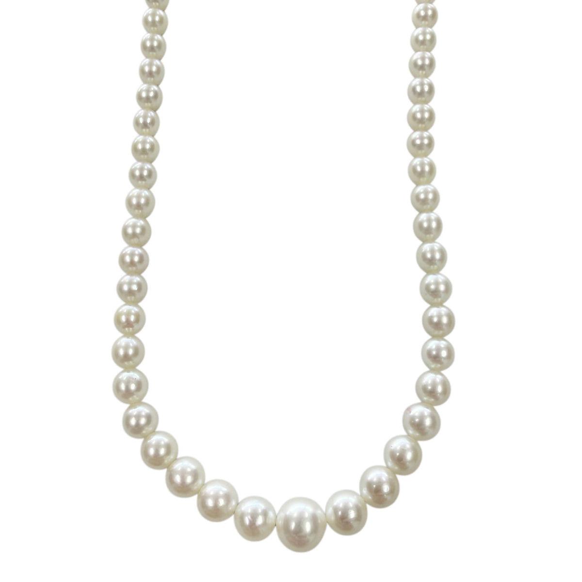 14k White Gold Faux Pearl Necklace