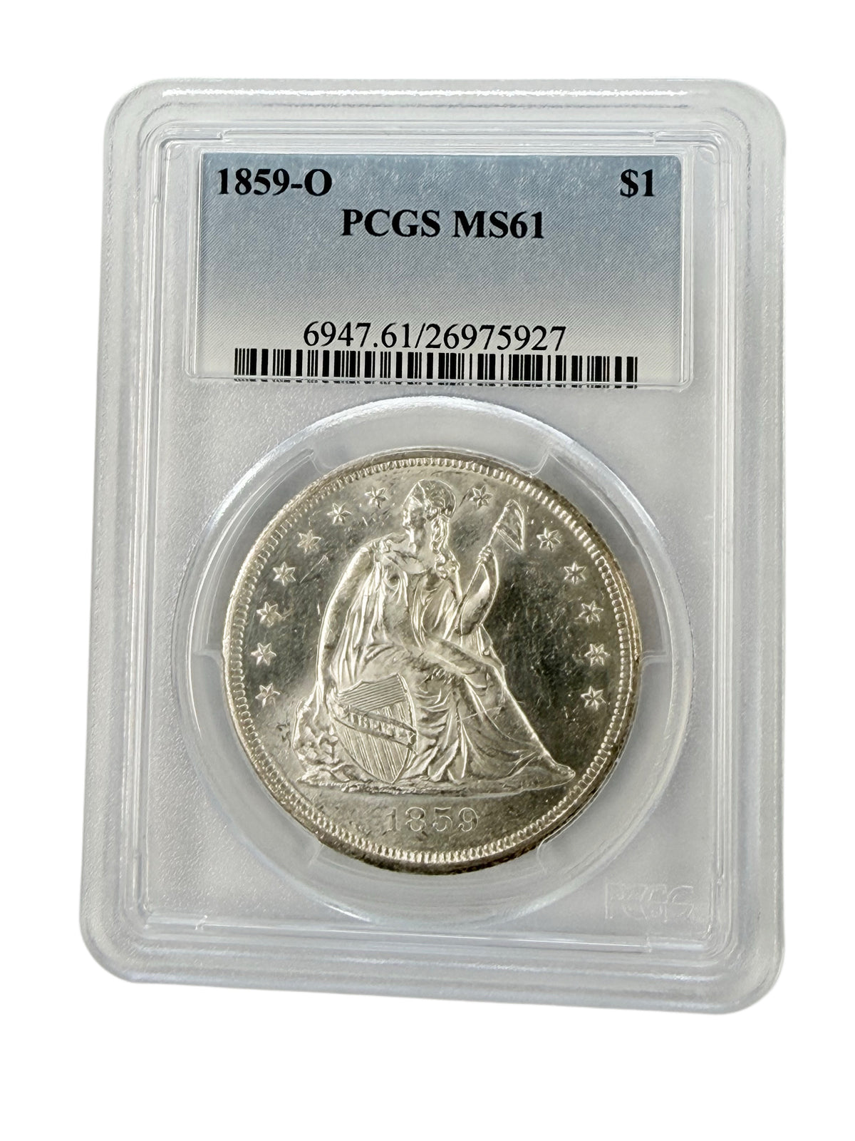 1859-O Seated Liberty Dollar PCGS MS61