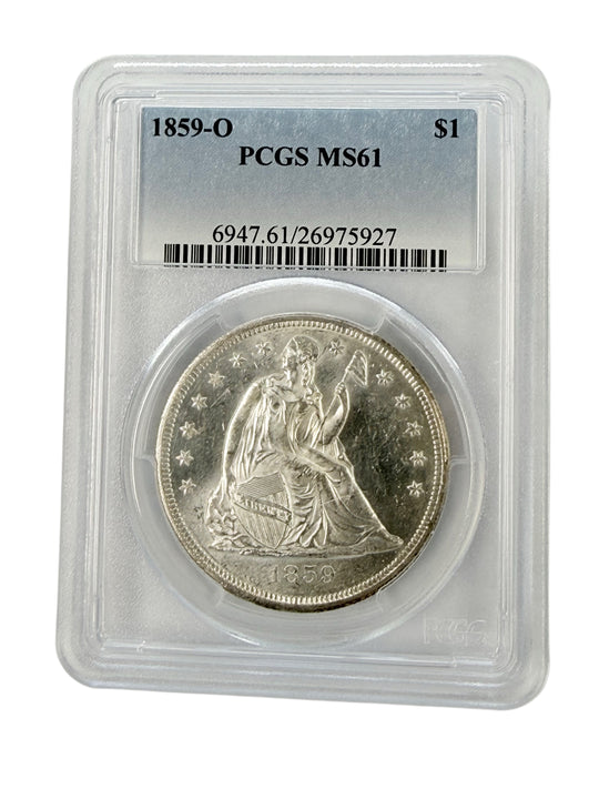 1859-O Seated Liberty Dollar PCGS MS61