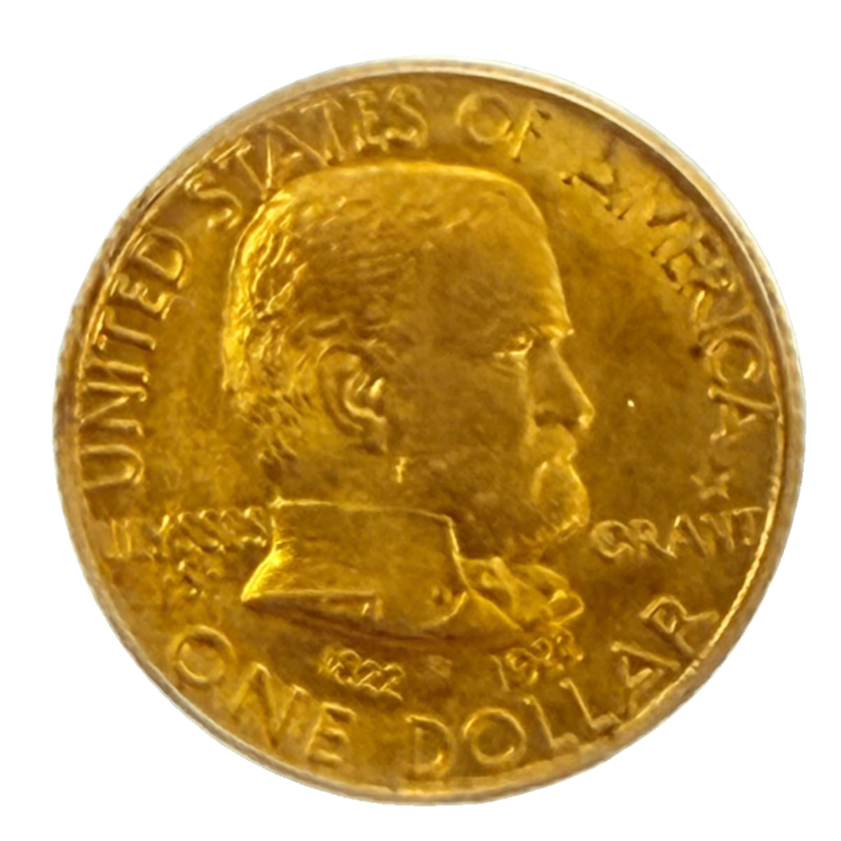 1922 Grant With Star $1 Commemorative Gold Coin PCGS MS65