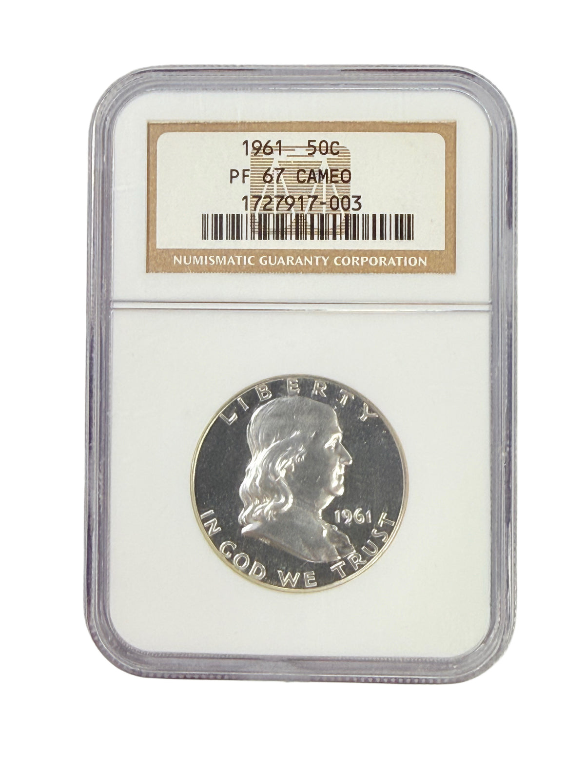 1961 Franklin Half Dollar NGC PF67 Cameo