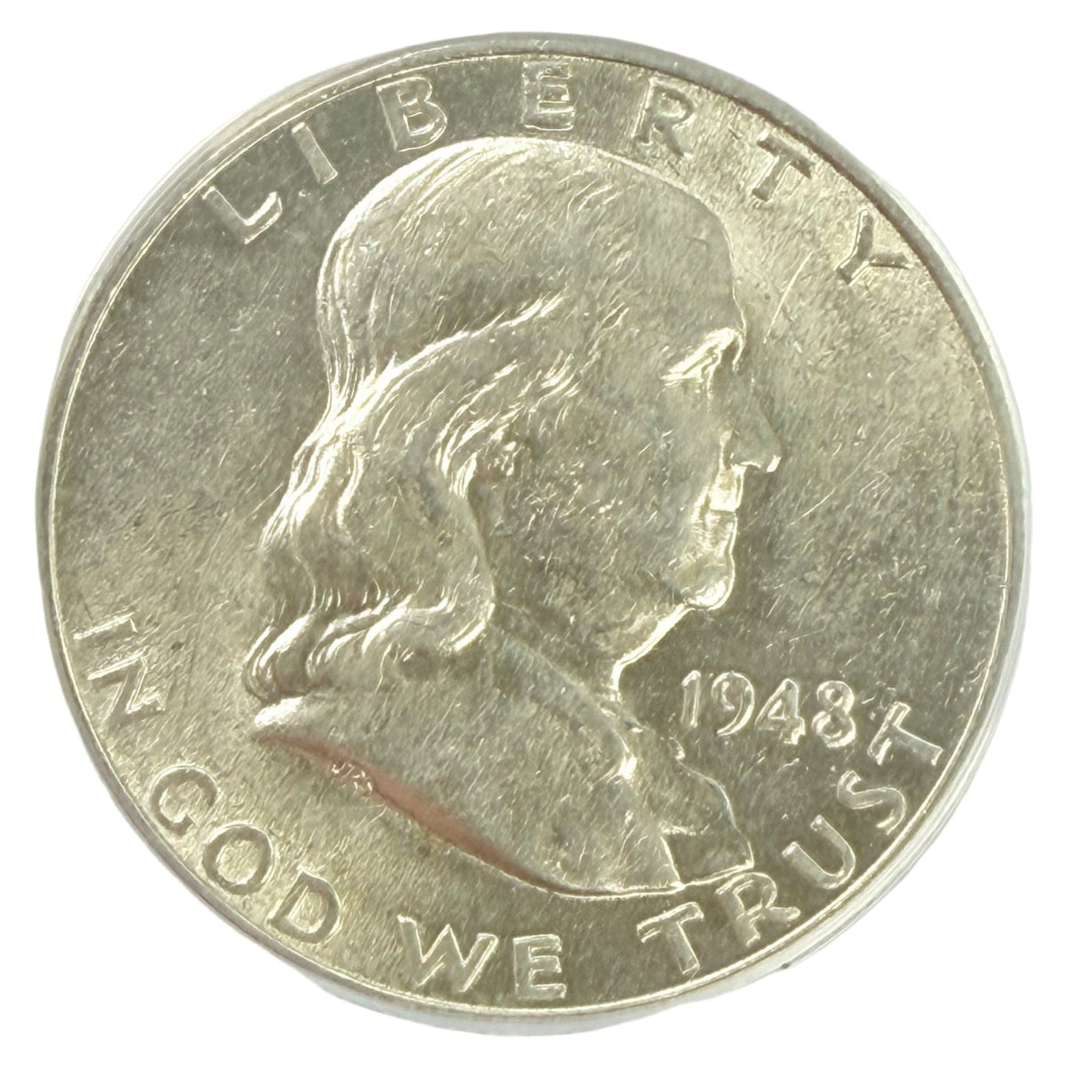 1948 Franklin Half Dollar ANACS AU53 FBL