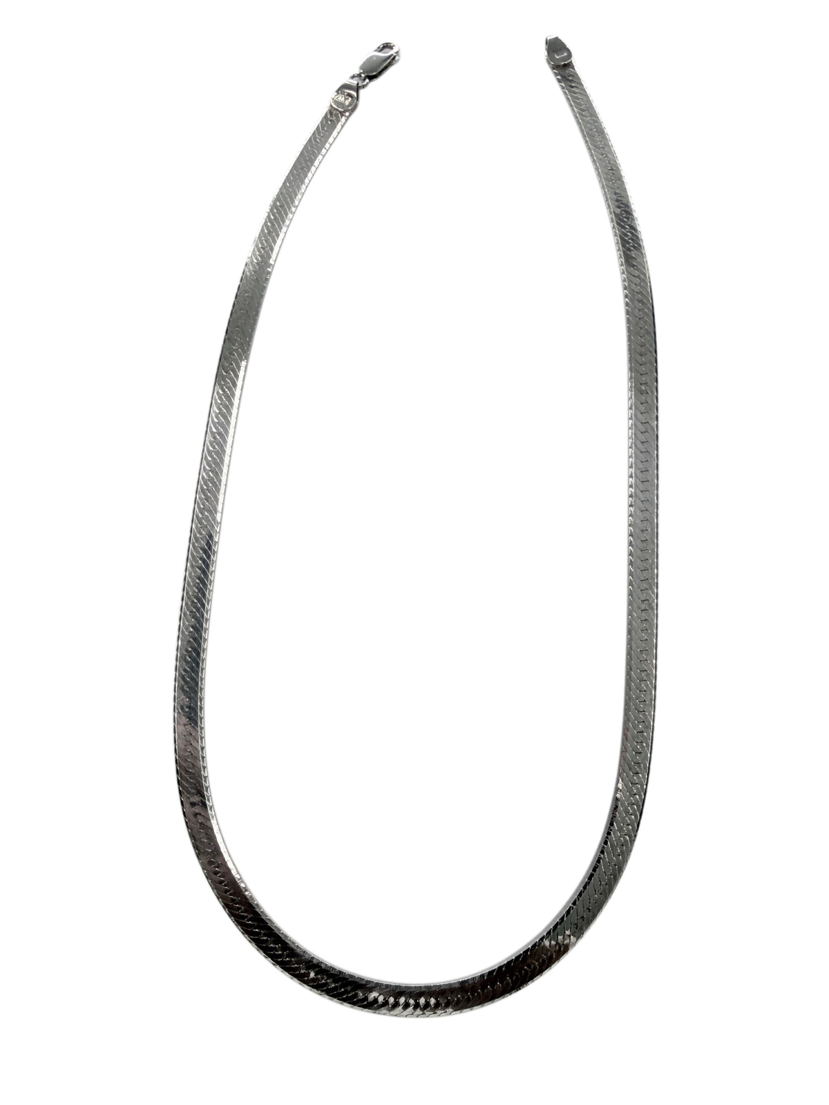 Silver Herringbone Necklace