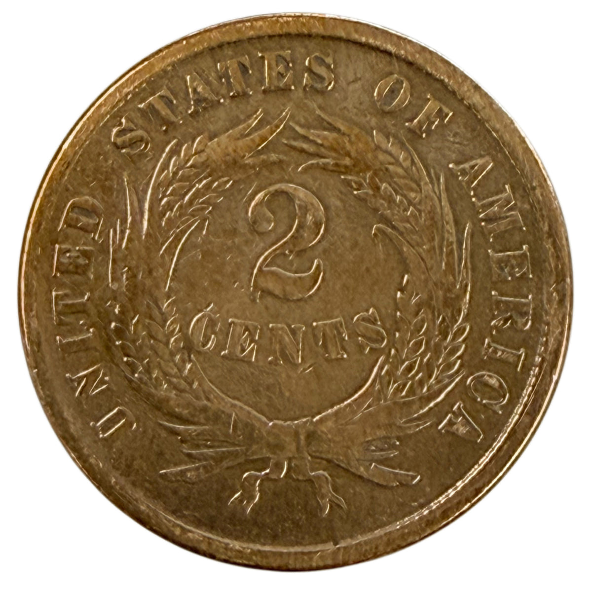 1864 Large Motto Two Cent Piece (Good Details) (Polished)