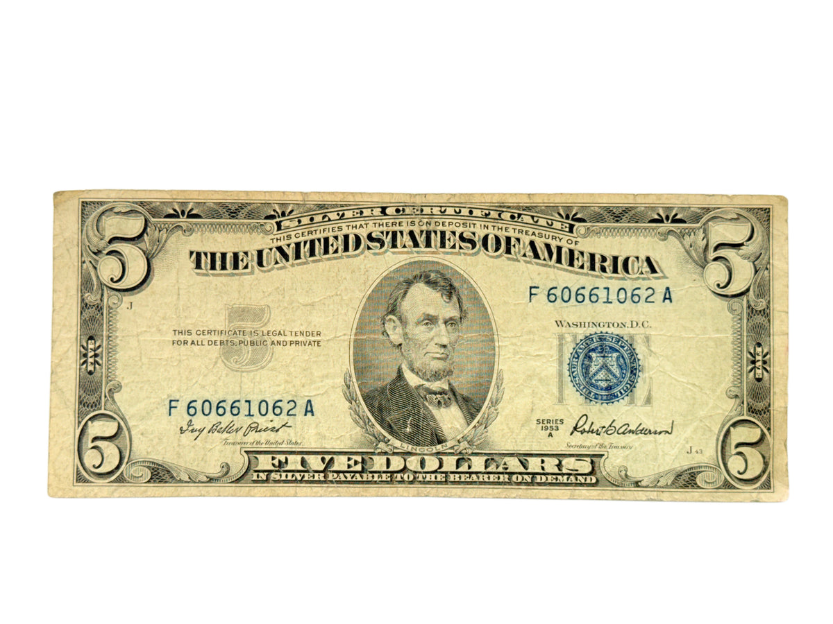 1953-A $5 Silver Certificate (VG)