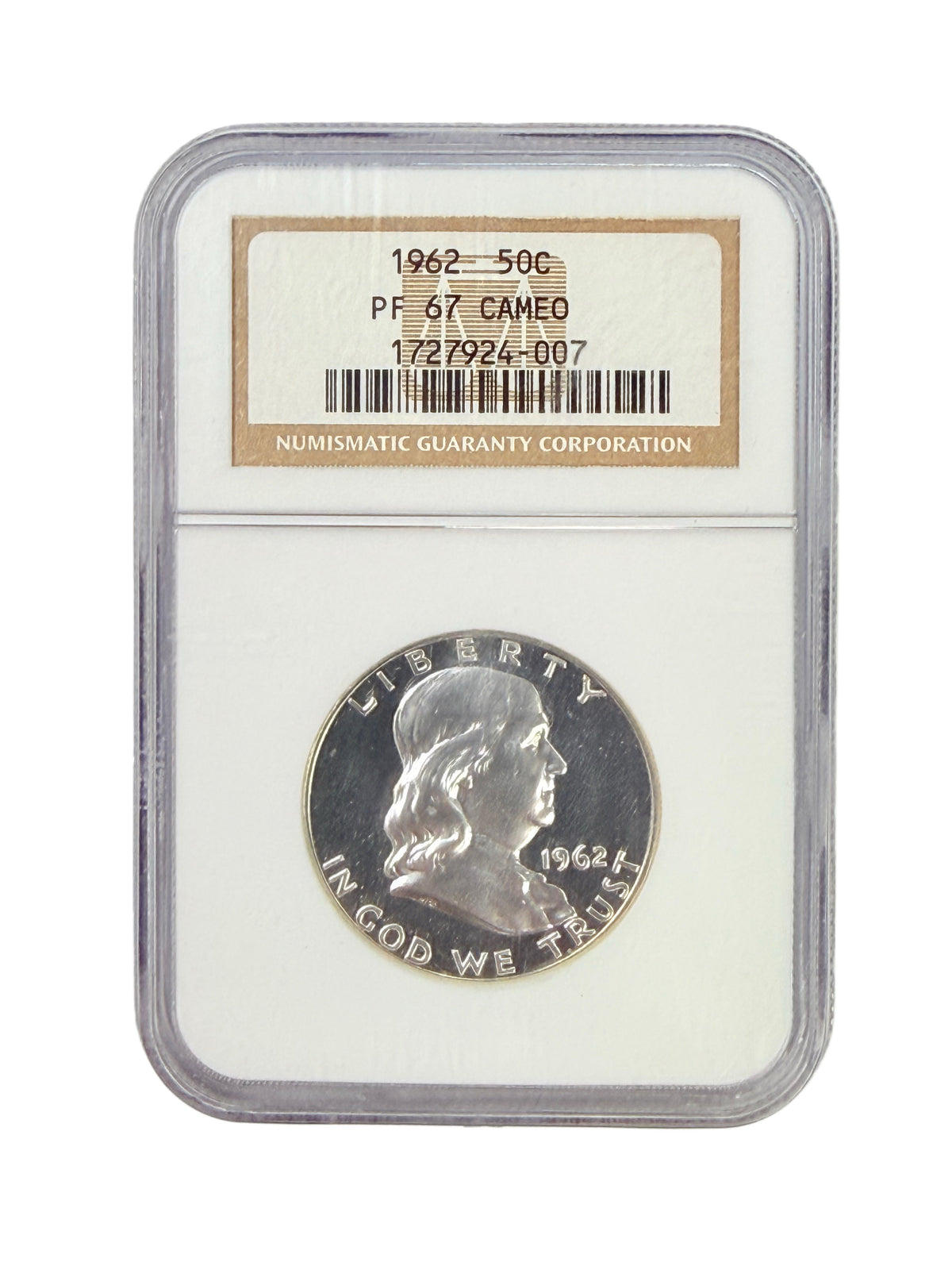 1962 Franklin Half Dollar NGC PF67 Cameo