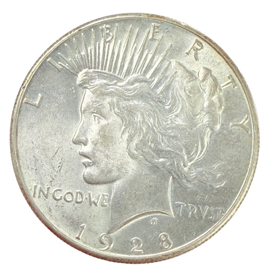 1928 Peace Silver Dollar (BU Details)