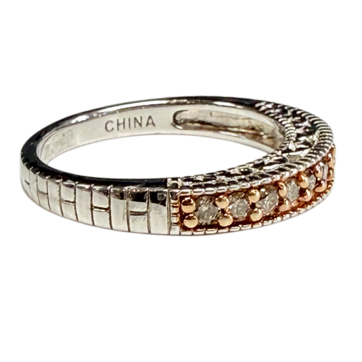 Silver & Champagne Diamond Ring