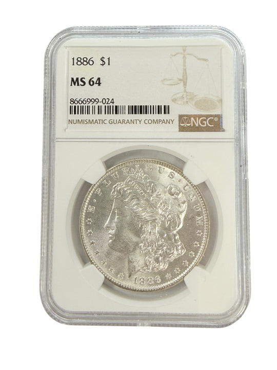 1886 Morgan Silver Dollar NGC MS64