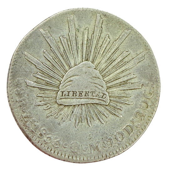 1833/2 Zs OM Zacatecas Mexico 8 Reales