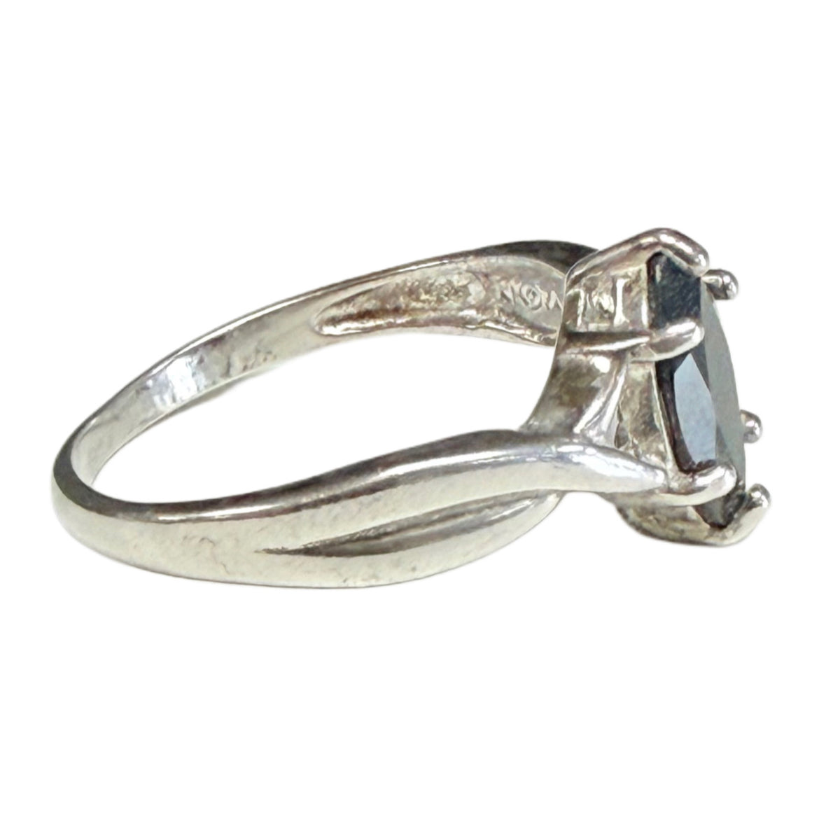 Silver & Black Quartz Ring