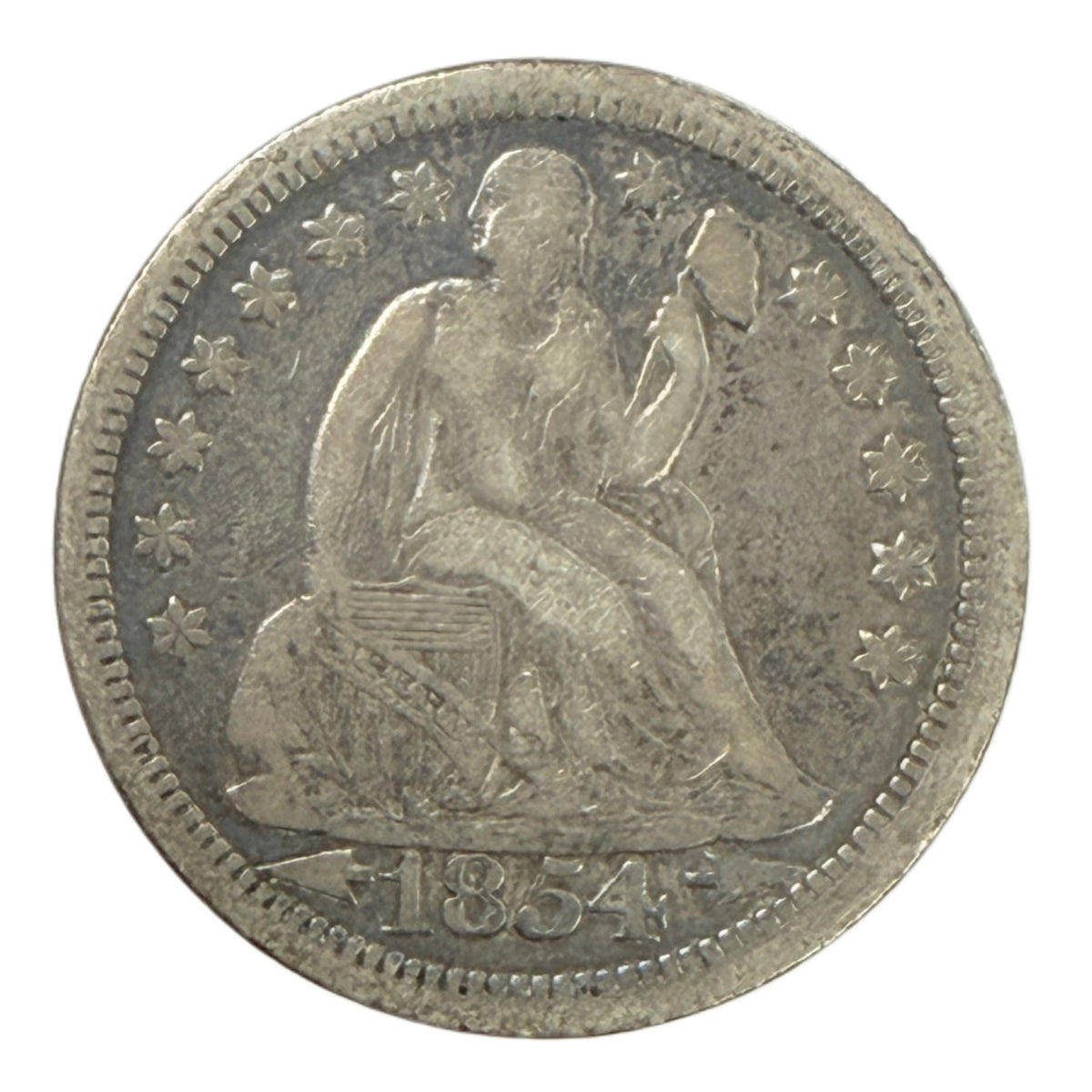 1854 Arrows Seated Liberty Dime (VF)