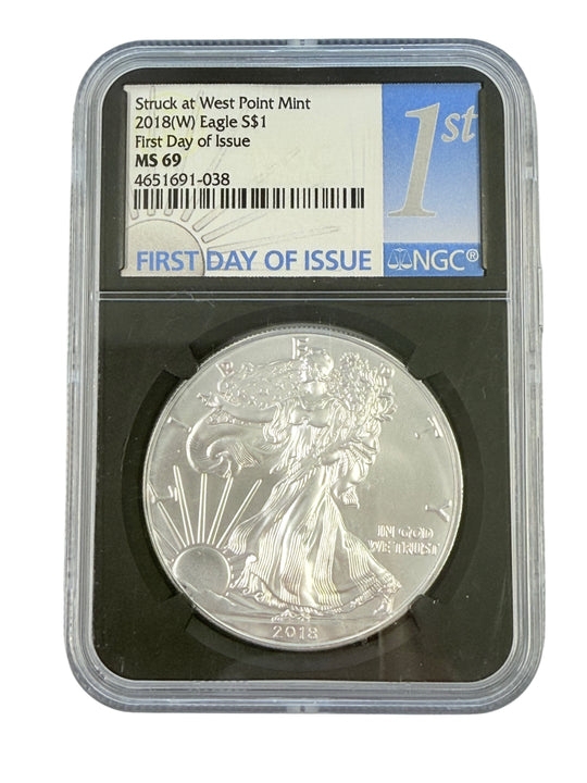 2018-W 1 oz American Silver Eagle NGC MS69 FDOI