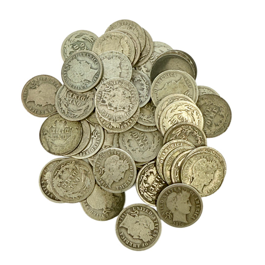 $5 FV Barber Dimes (Avg Circulation / Better)