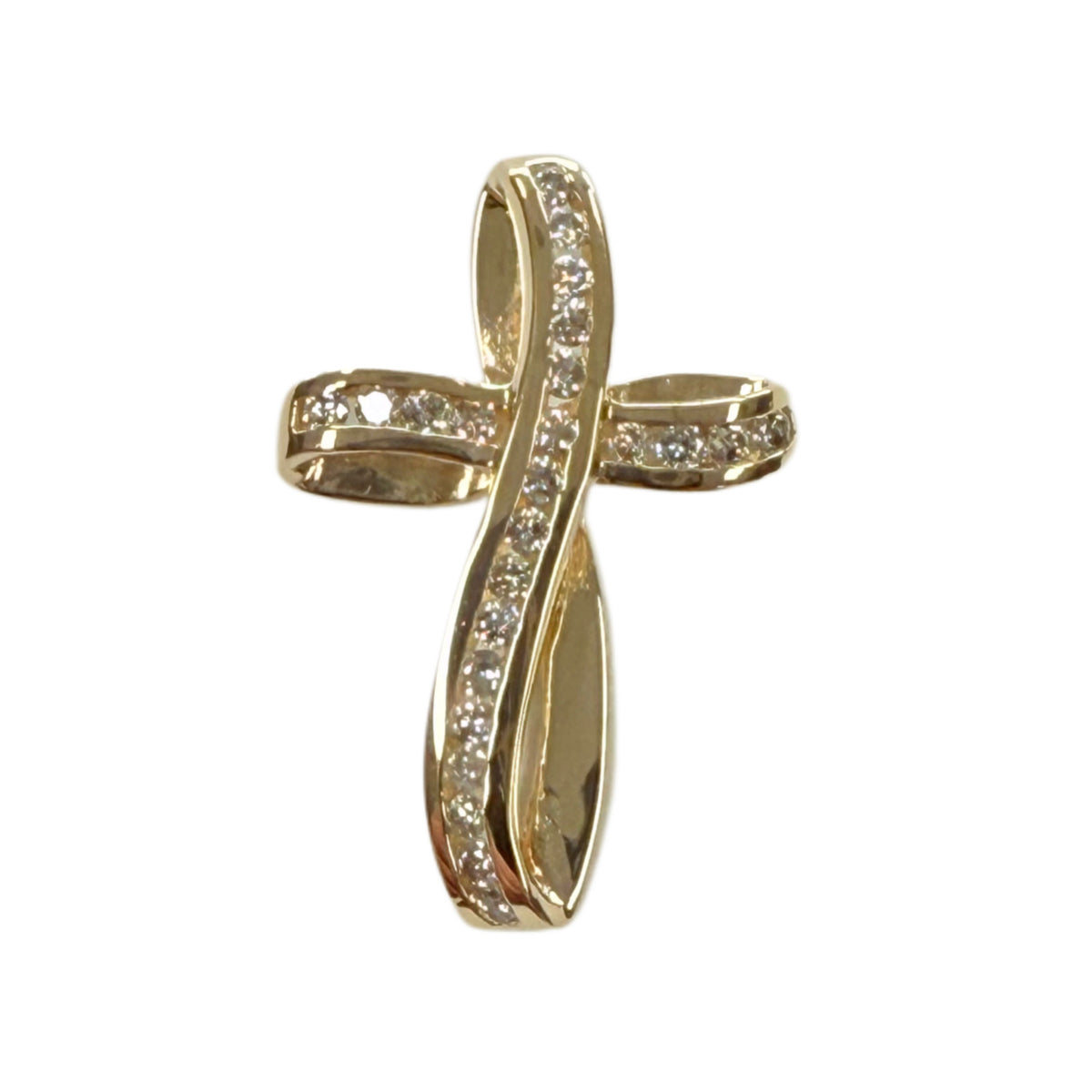 14k Diamond Cross Pendant