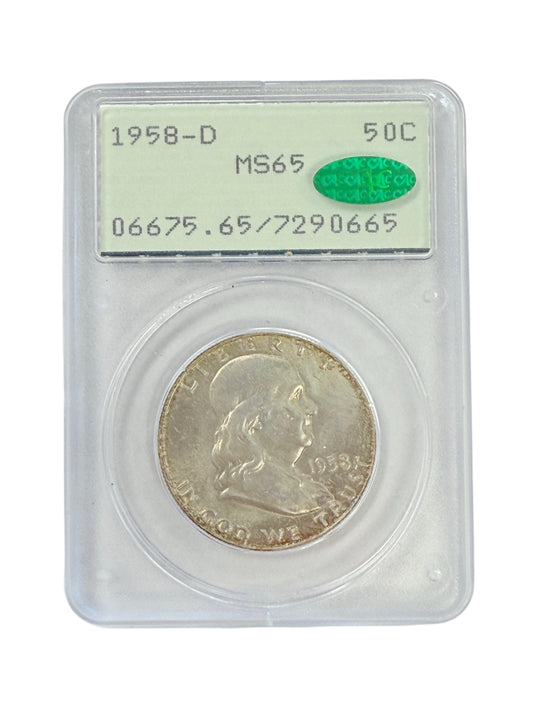1958-D Franklin Half Dollar PCGS MS65 CAC