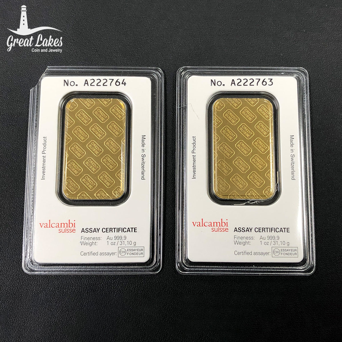 Credit Suisse 1 oz Gold Bar (In Assay) (Secondary Market)