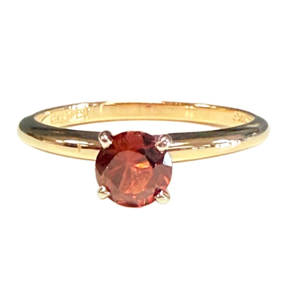 14k Gold & Garnet Solitaire Ring