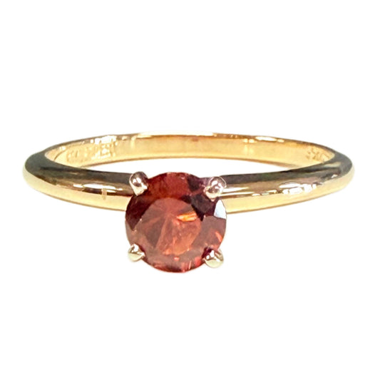 14k Gold & Garnet Solitaire Ring