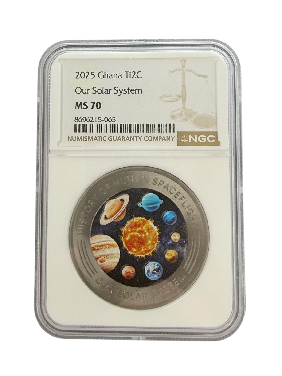 2025 Ghana Ti2C Solar System 1 oz Titanium Coin NGC MS70