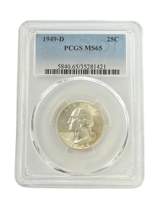 1949-D Washington Quarter PCGS MS65