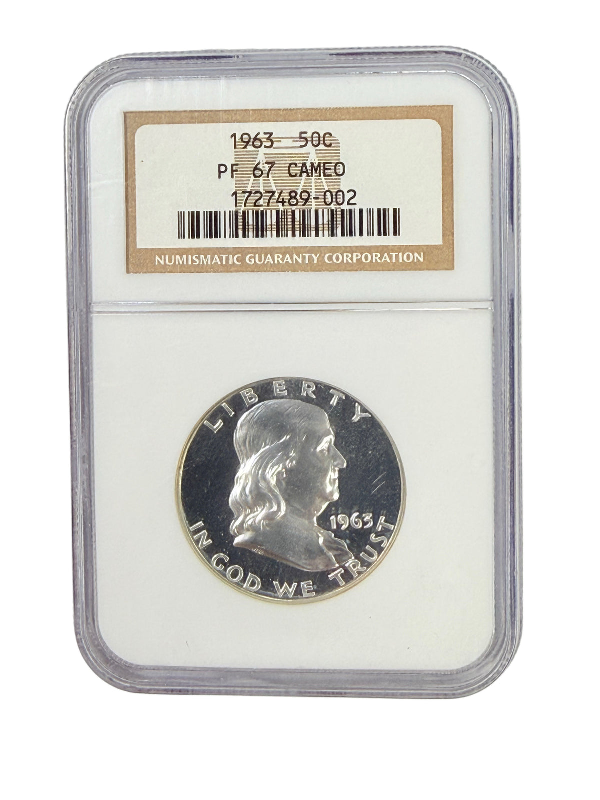 1963 Franklin Half Dollar NGC PF67 Cameo