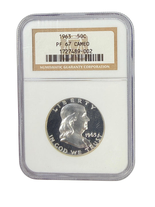 1963 Franklin Half Dollar NGC PF67 Cameo