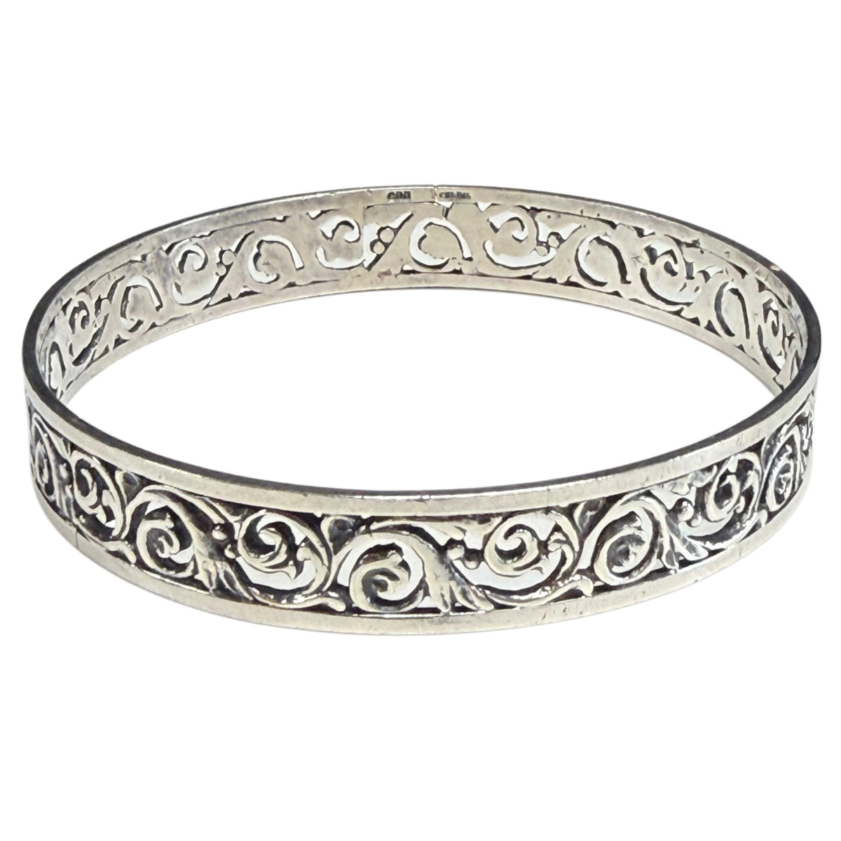 Ornate Filigree Silver Bangle