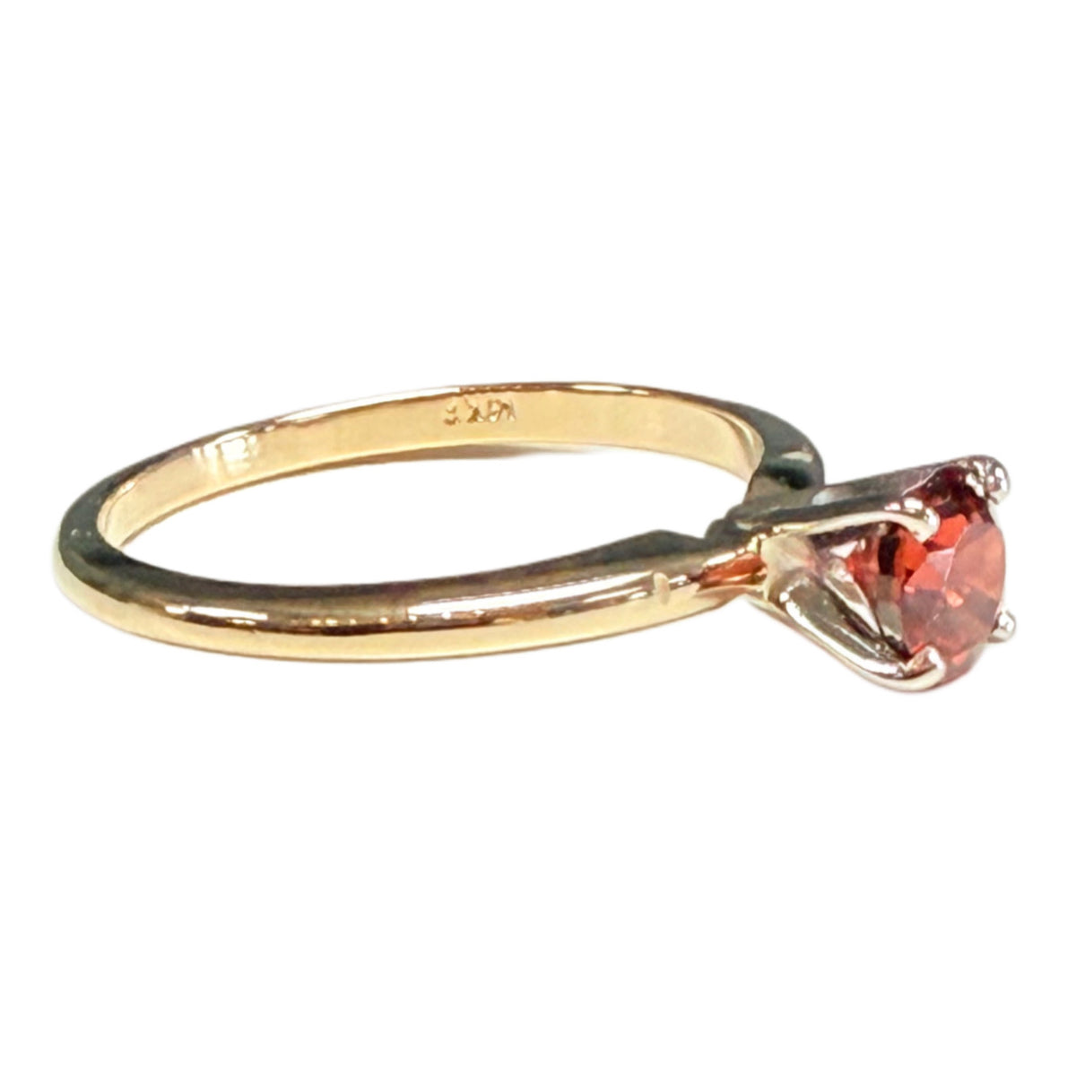 14k Gold & Garnet Solitaire Ring