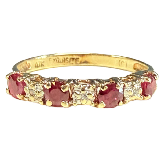 10k Ruby and Diamond Stacker Ring